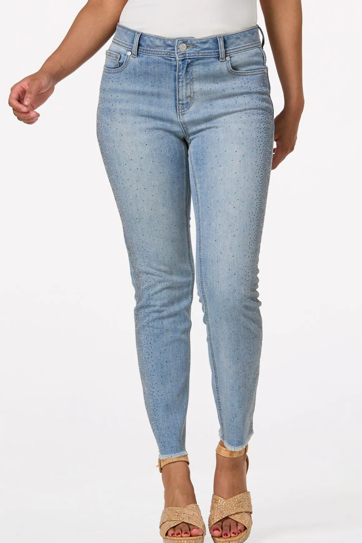 Metal Stud Ankle Jeans