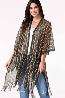 Metallic Diamond Fringe Kimono