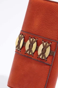 Metallic Disc Whipstitch Wallet