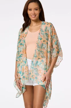 Metallic Floral Kimono