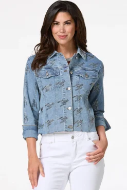 Metallic Stud Denim Jacket