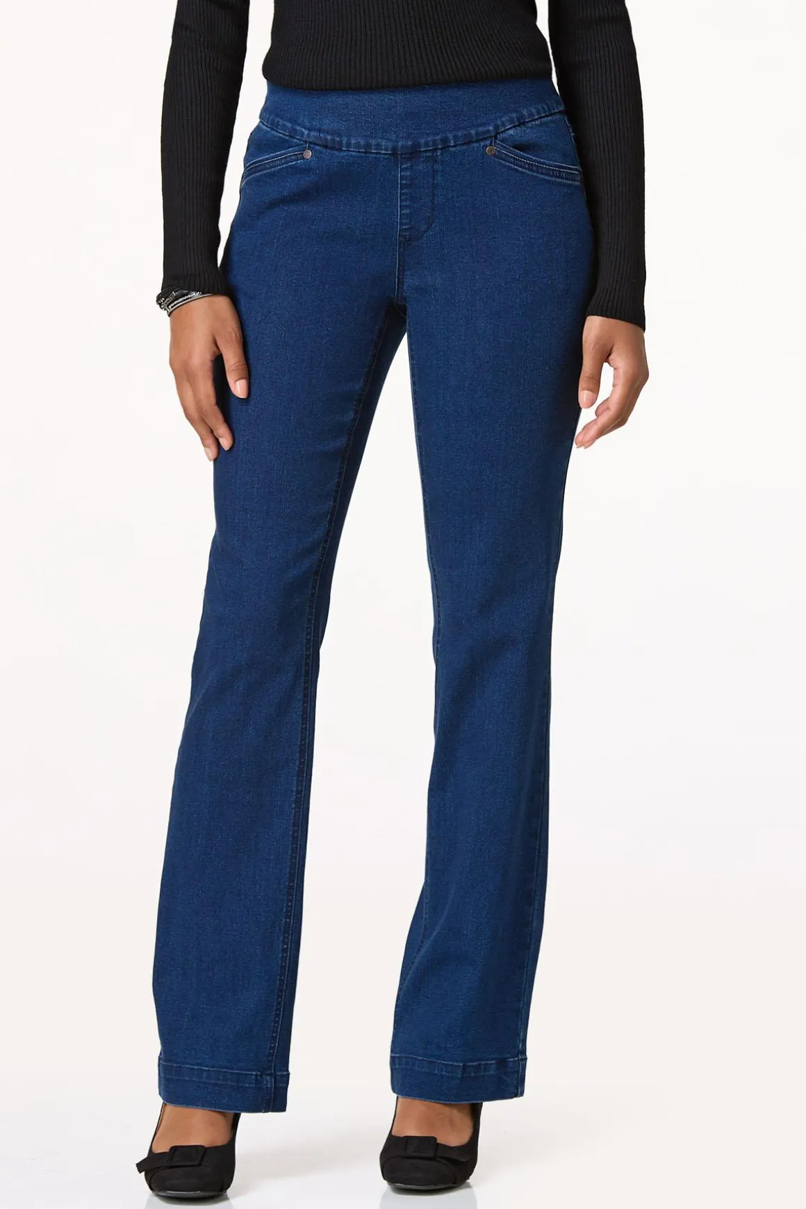 Mid Rise Pull- On Trouser Jeans
