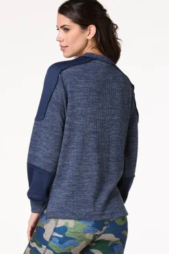 Mixed Waffle Henley Top