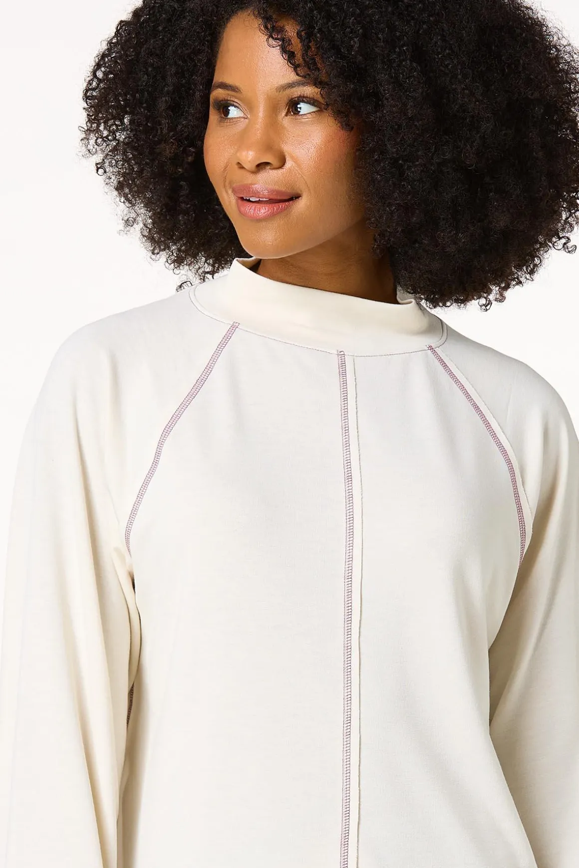 Mock Neck French Terry Top