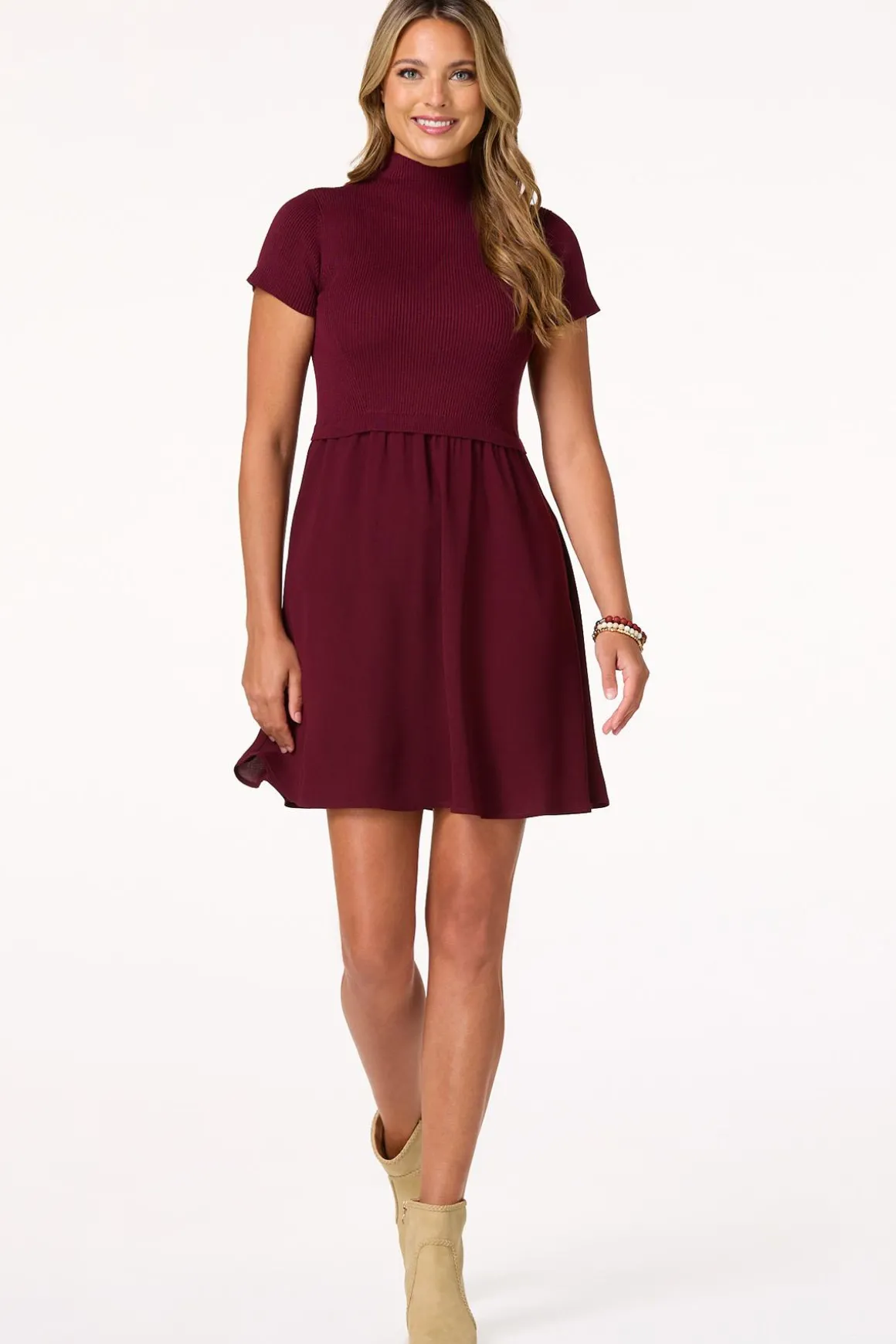 Mock Neck Sweater Dress
