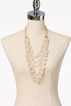 Multi Pearl Statement Layered Necklace