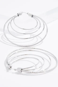 Multi Row Oversized Hoop Earrings