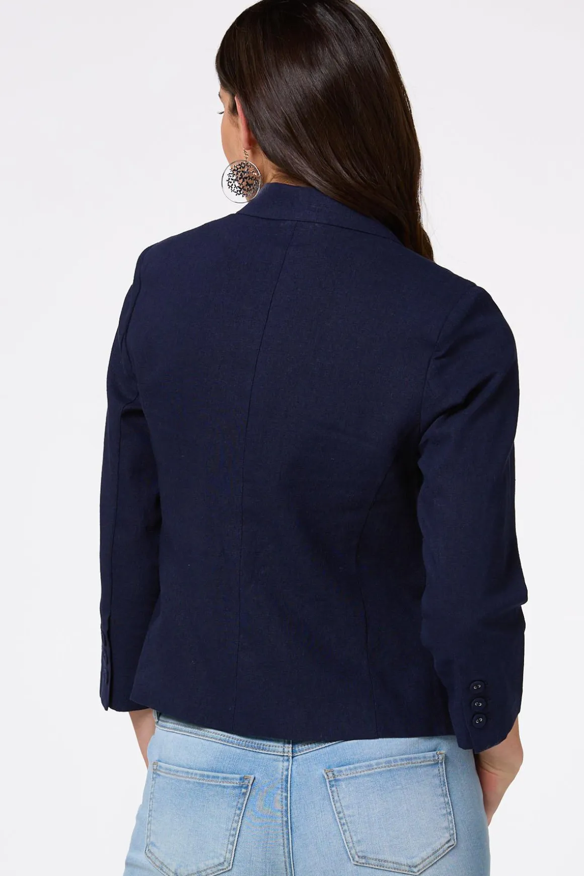 Navy Linen Blazer