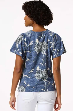 Navy Palm Top