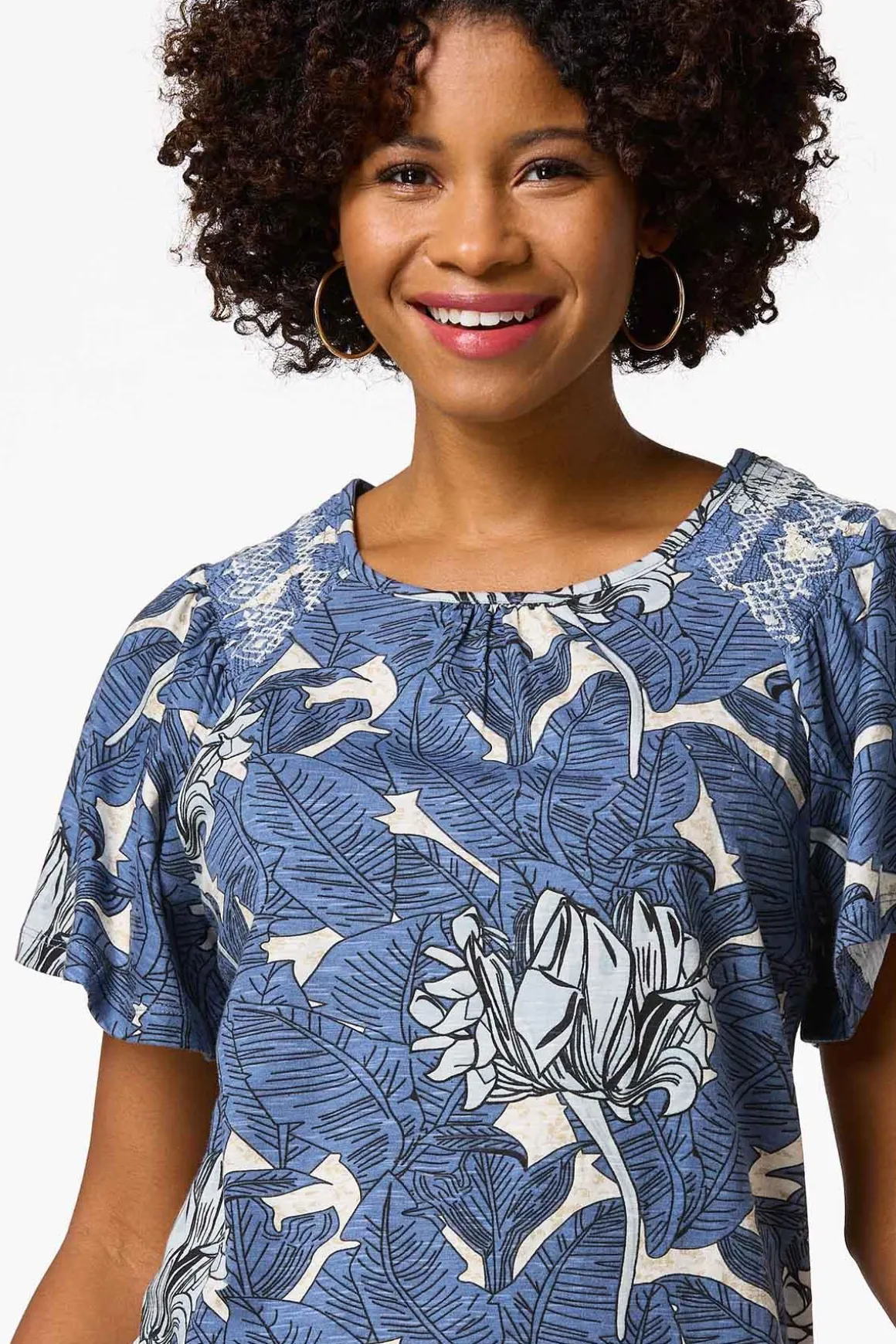 Navy Palm Top