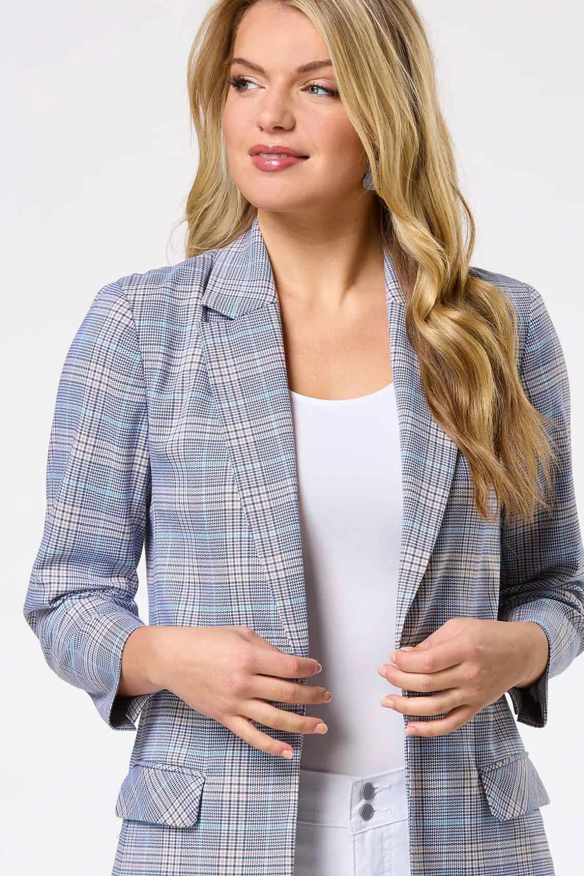 Navy Plaid Blazer