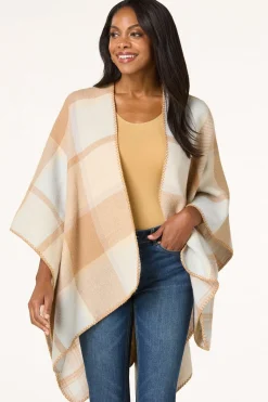 Neutral Box Plaid Wrap