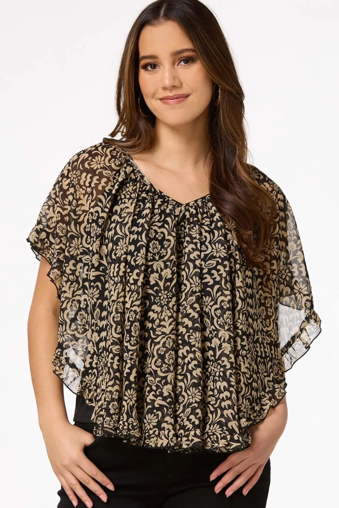 Neutral Floral Capelet