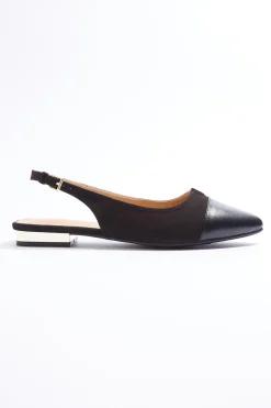 Notch Vamp Slingback Flats
