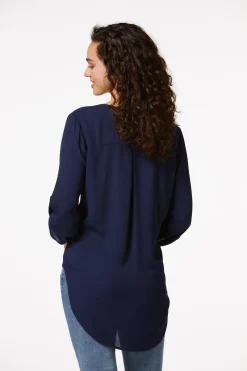 Notched V- Neck Top