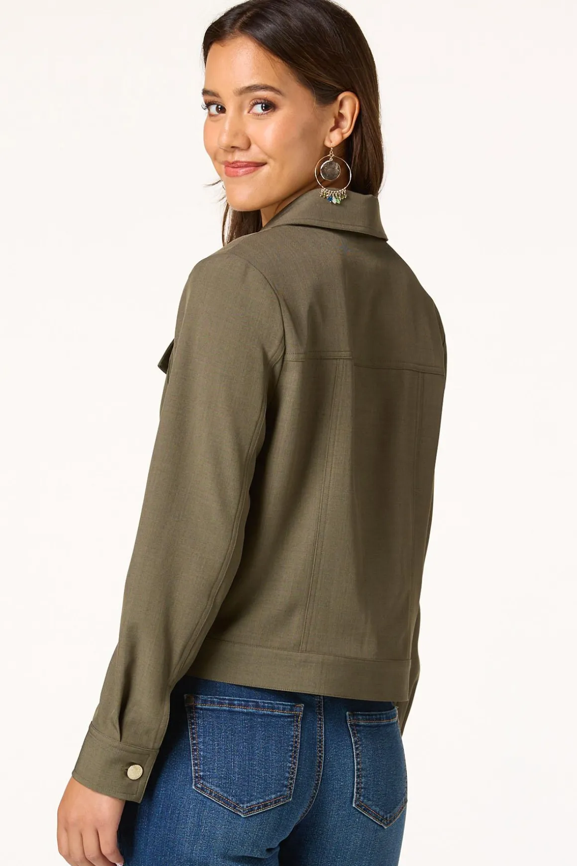 Olive Front Pocket Jacket