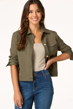 Olive Front Pocket Jacket