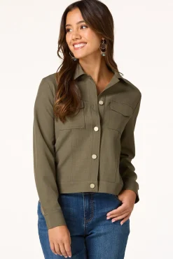 Olive Front Pocket Jacket