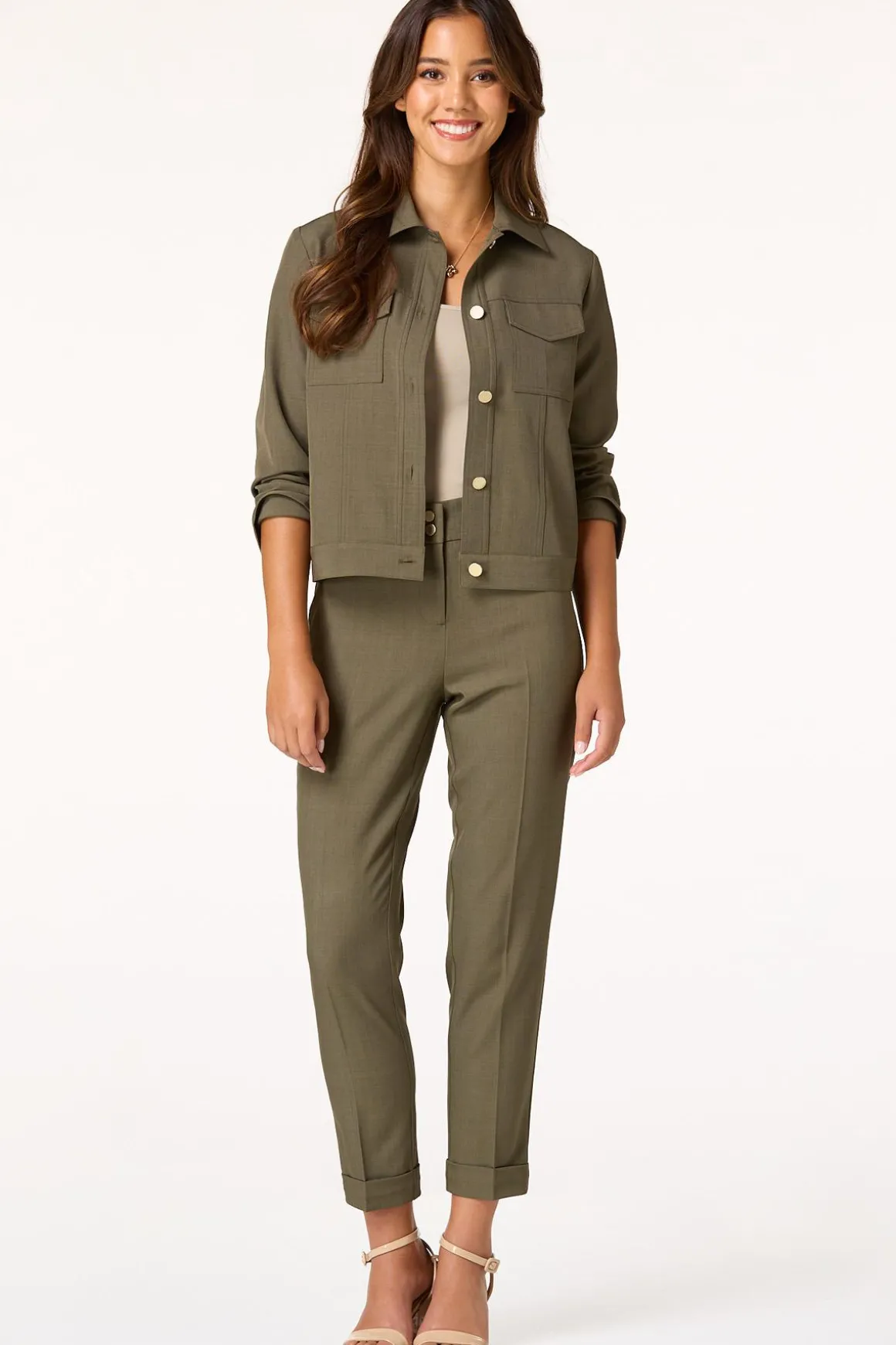 Olive Front Pocket Jacket
