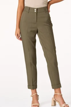 Olive Slim Cuffed Pants
