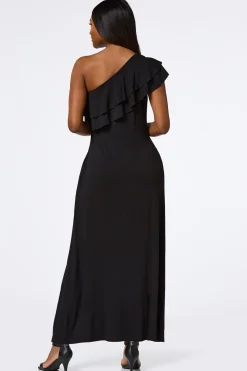 One Shoulder Ruffled Maxi Dress