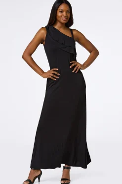 One Shoulder Ruffled Maxi Dress