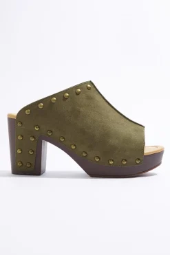 Open Toe Stud Platform Heels