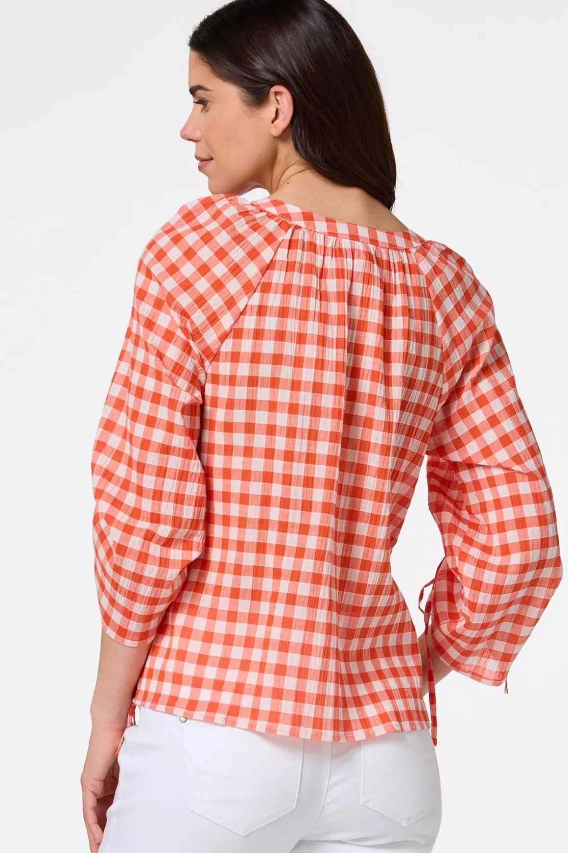 Orange Check Top