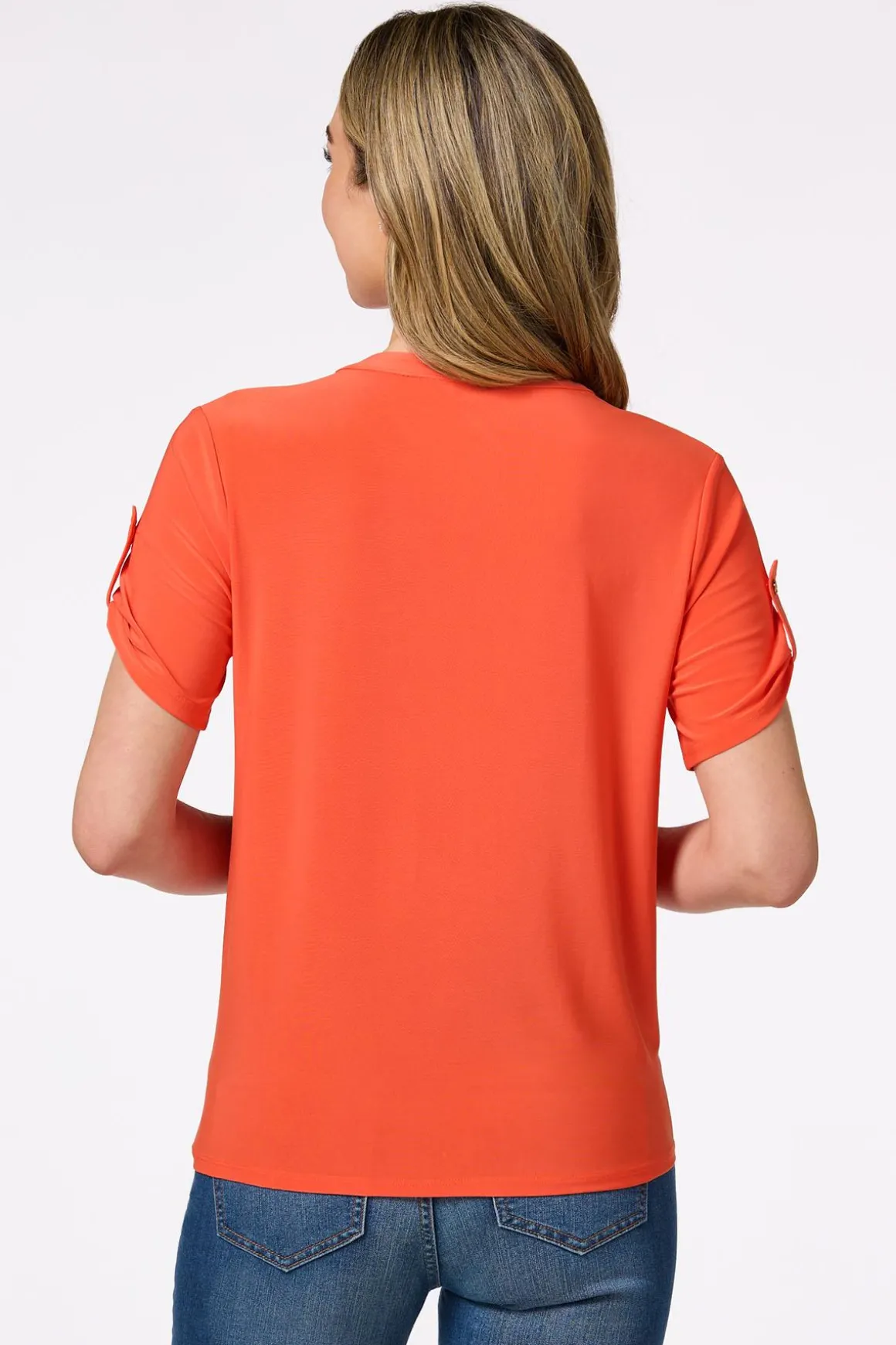 Orange Tie Front Top