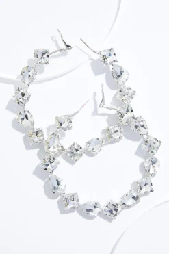 Oversized Multi Stone Hoop Earrings