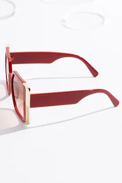 Oversized Red Sunglasses