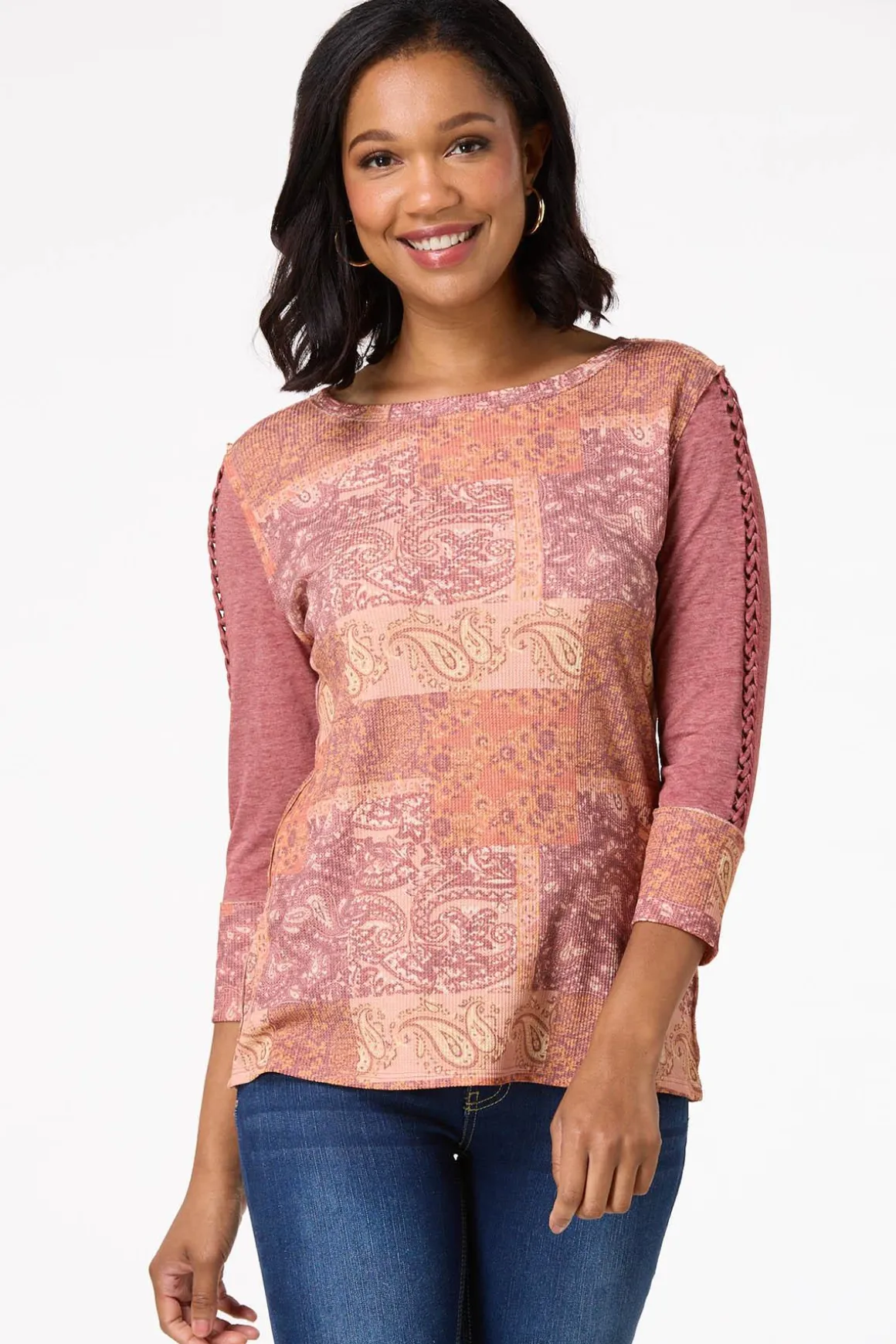 Paisley Braided Sleeve Top