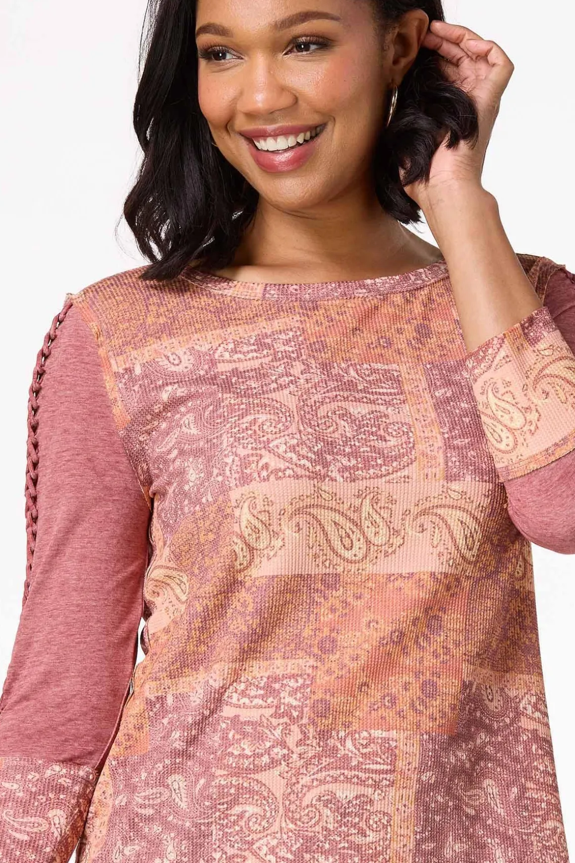 Paisley Braided Sleeve Top