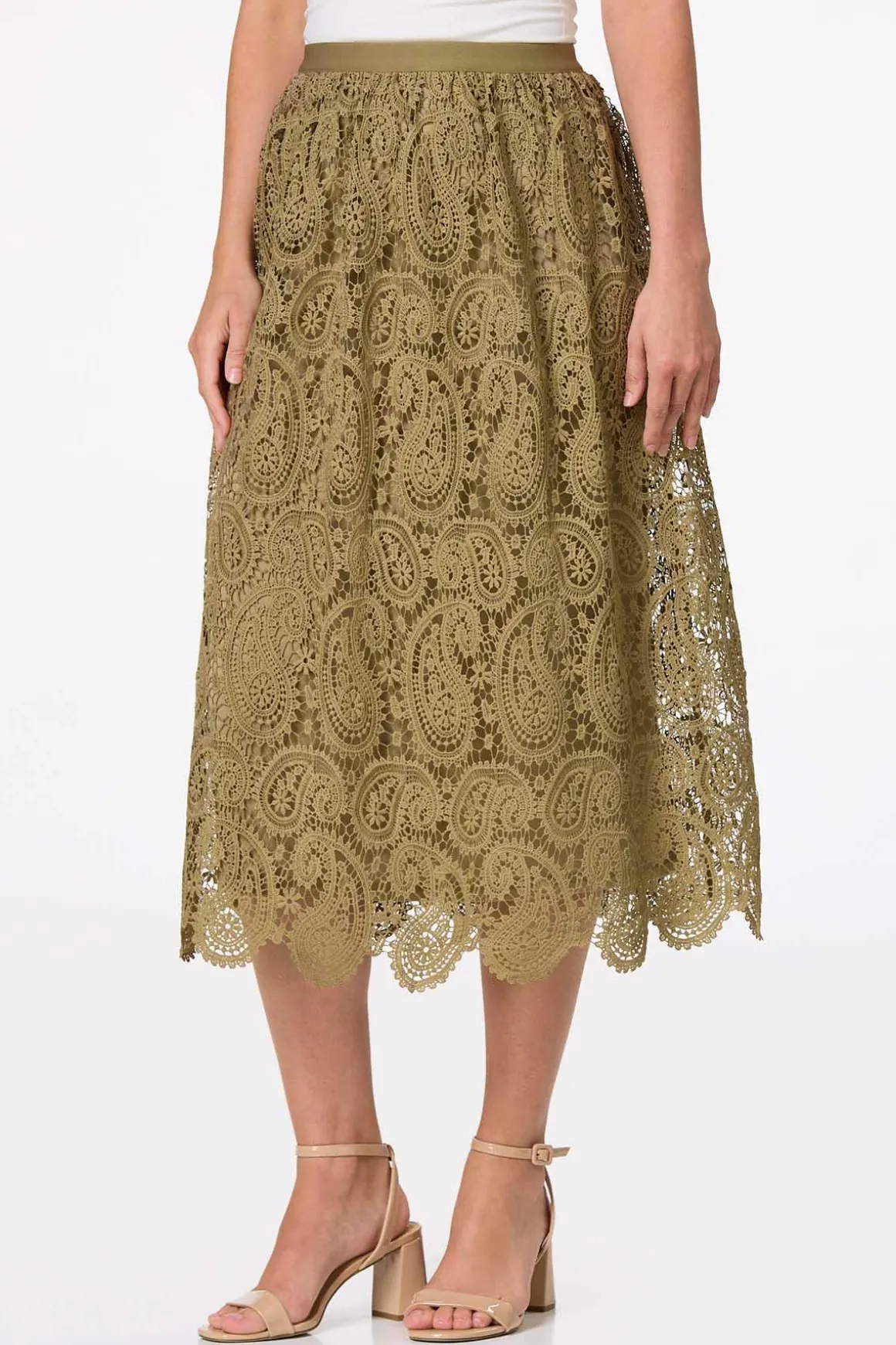 Paisley Crochet Midi Skirt