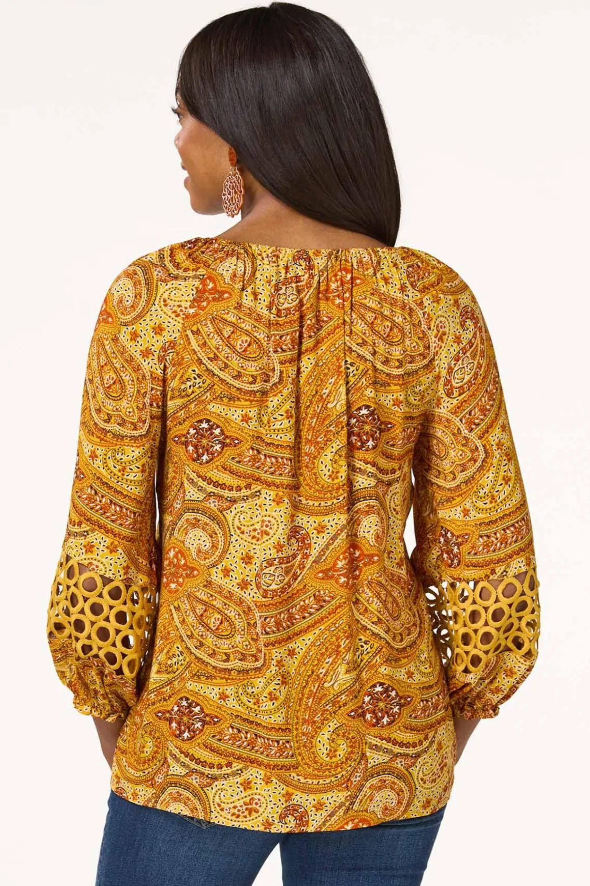 Paisley Crochet Trim Top