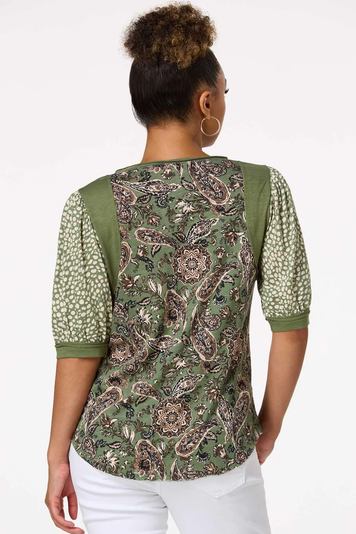 Paisley Puff Sleeve Top