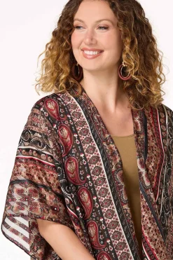 Paisley Stripe Pattern Kimono