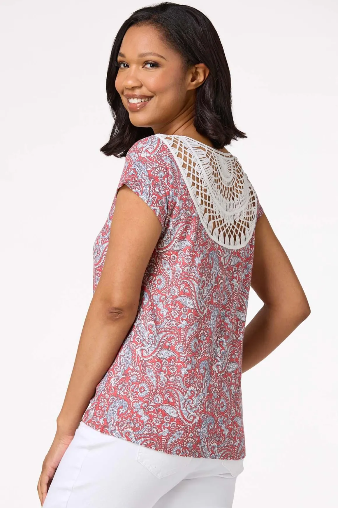 Paisley Twisted Hem Top