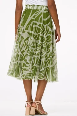 Palm Leaf Mesh Skirt
