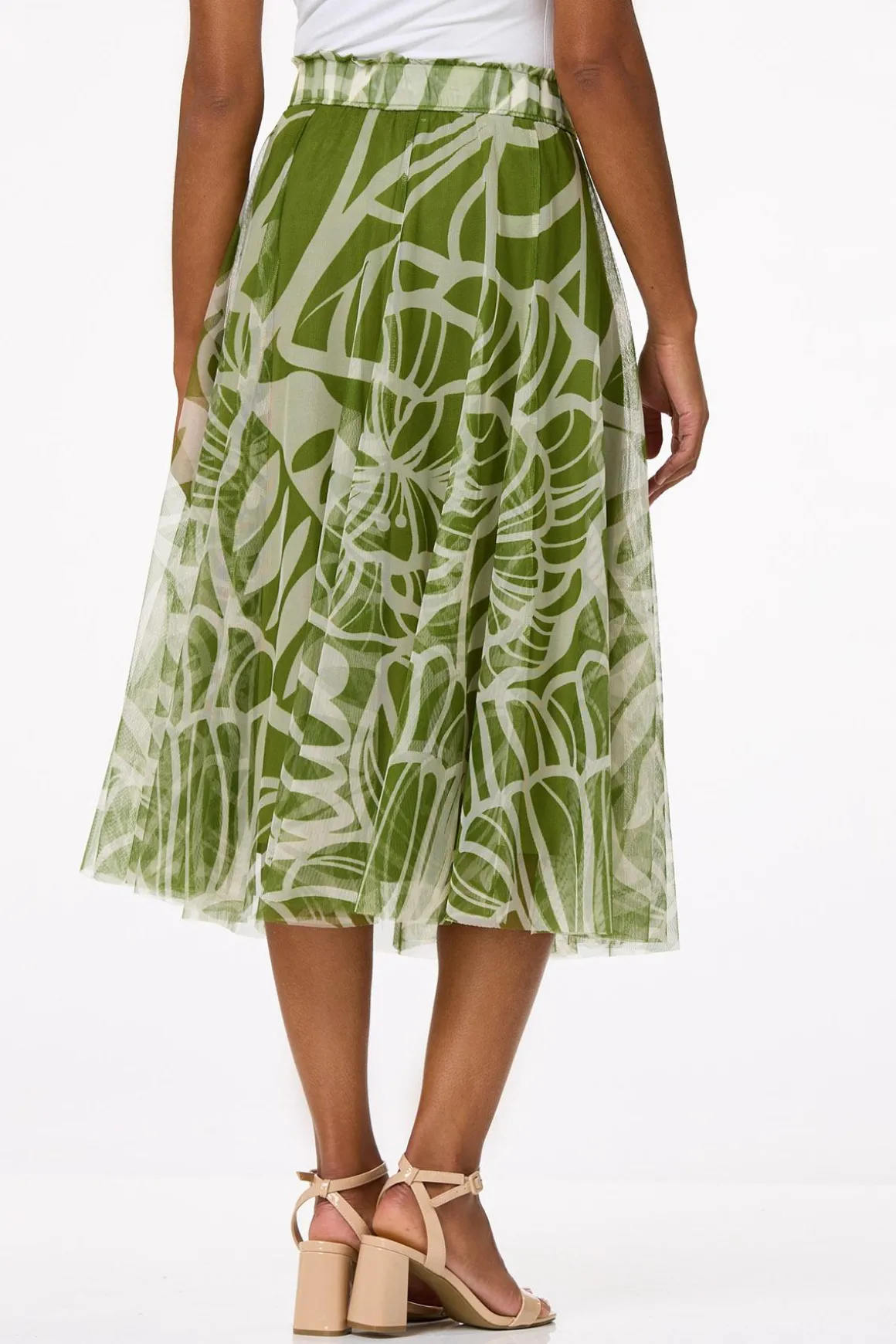 Palm Leaf Mesh Skirt