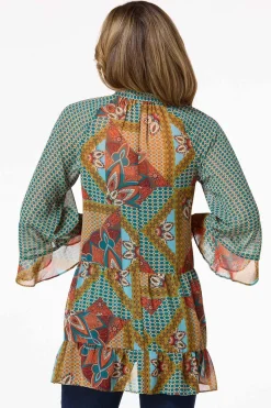 Patchwork Flounced Trim Shirt