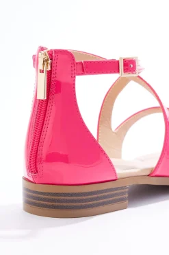 Patent Pink Strappy Thong Sandals