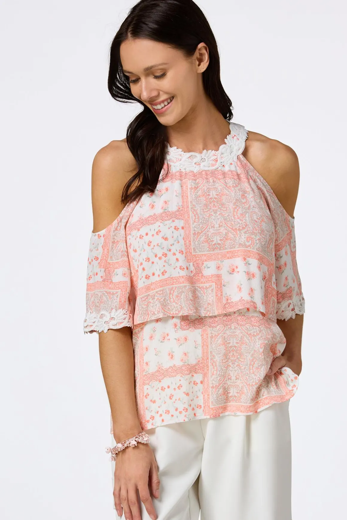 Peachy Patchwork Top