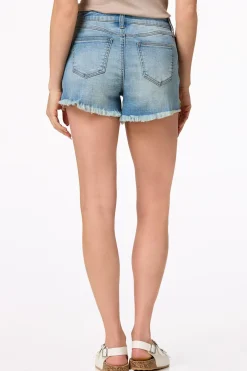 Pearl Crochet Denim Shorts