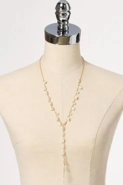 Pearl Detail Long Necklace Set