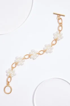 Pearl Flower Toggle Bracelet