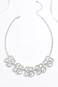 Pearl Lined Flower Short Necklace