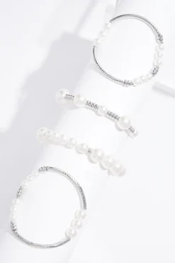 Pearl Link Stretch Bracelet Set