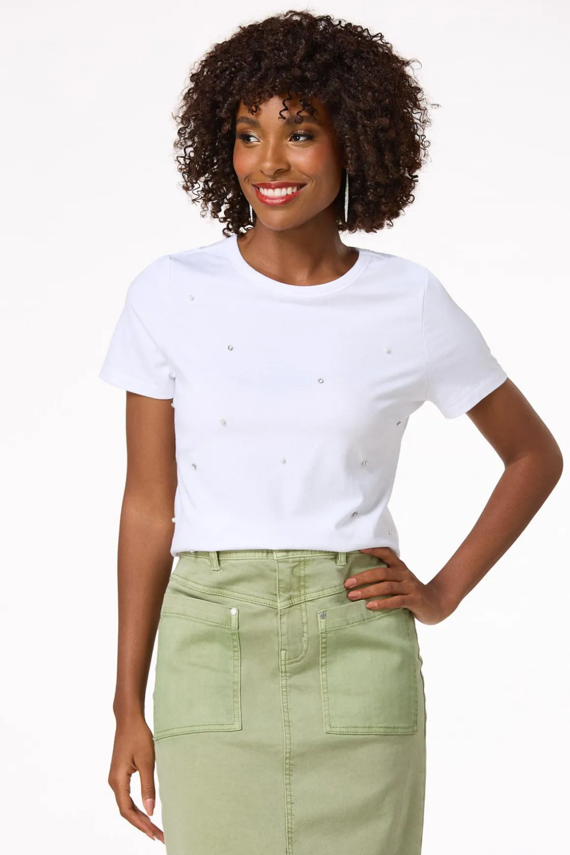 Pearl Rhinestone Tee