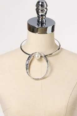 Pearl Statement Wire Necklace Set
